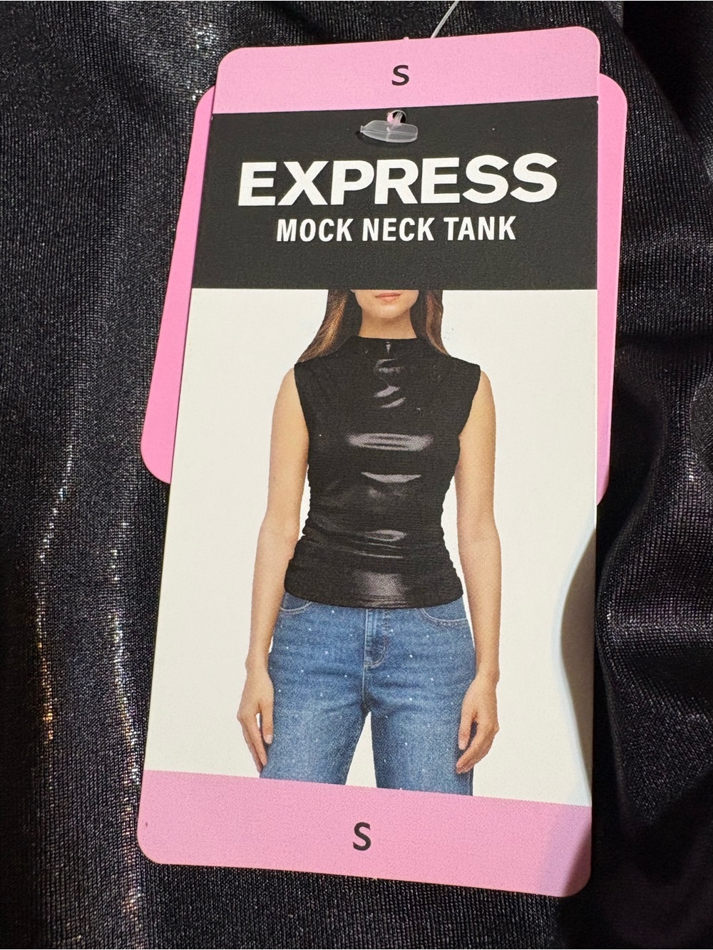 Express Black Mock Neck Tank Top - Picture 1 of 5